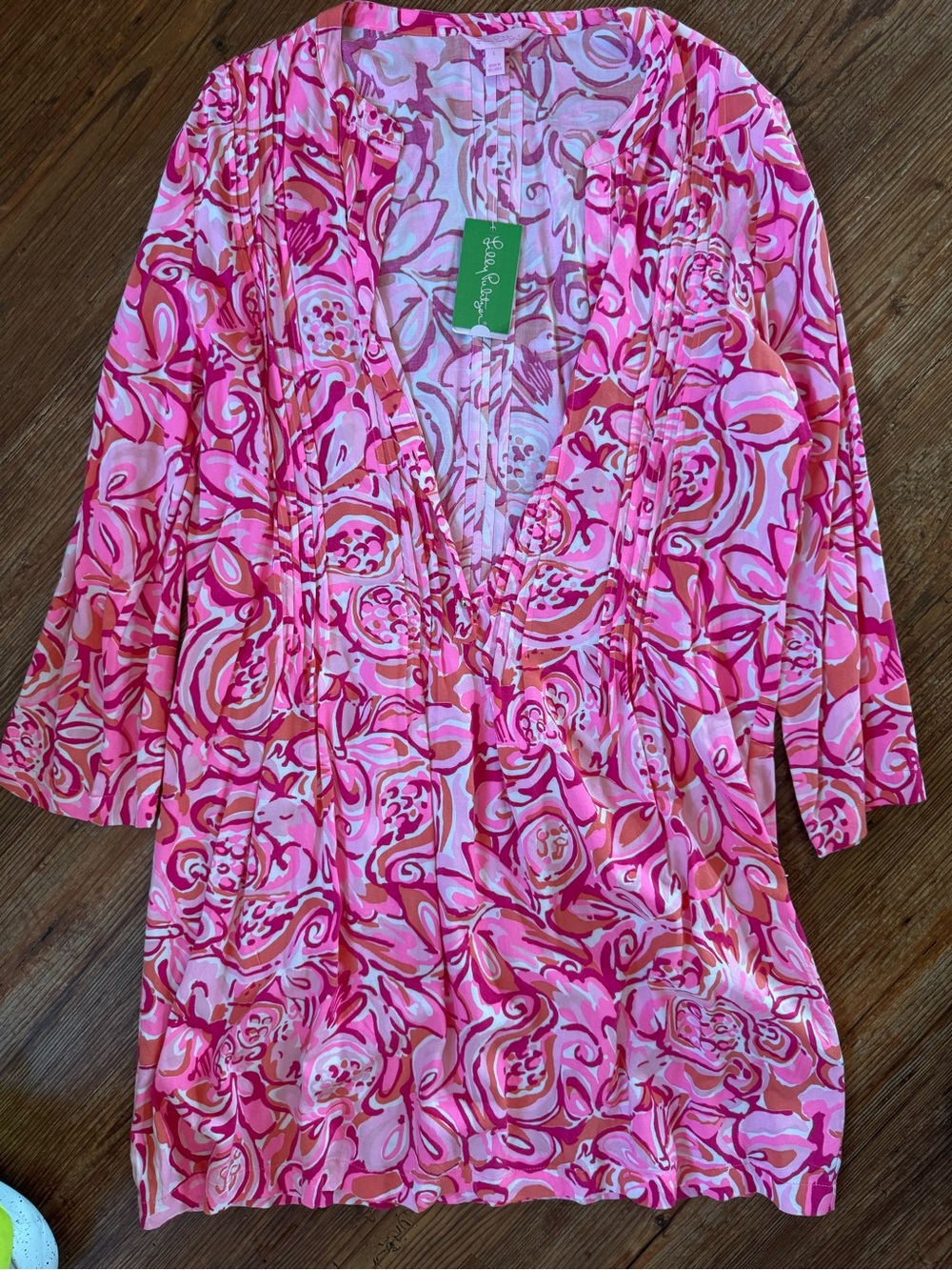 Lilly Pulitzer Pink Pout Mango Salsa Sarasota Tunic Dress Large NWT